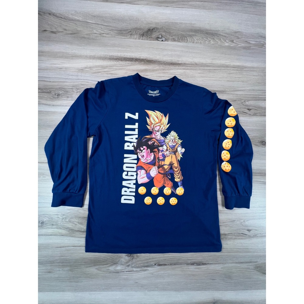 Dragon Ball Z Long‎ Sleeve T Shirt Son Goku Super Saiyan Toei Animation XL